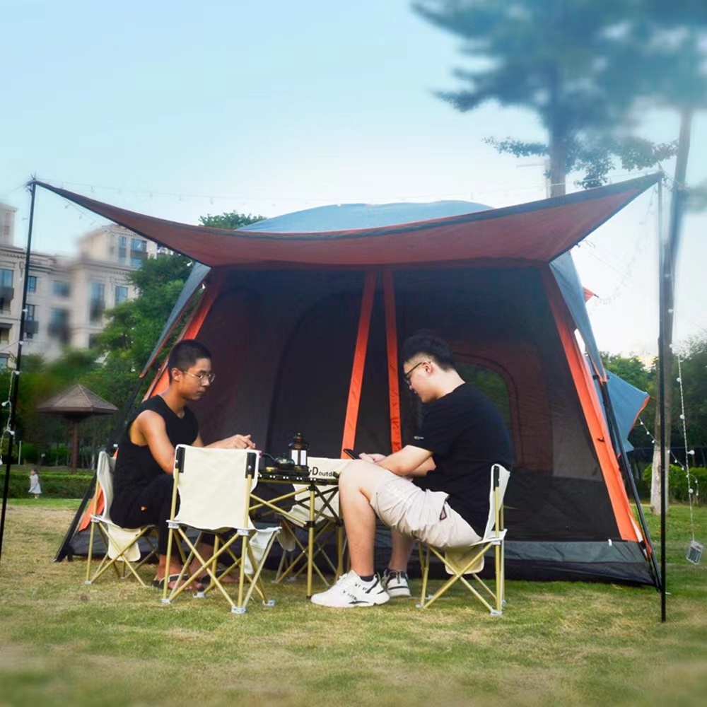 Outdoor Tent 2 Bedrooms and a Hall Family Tent for Picnic Parties and Camping 3 Screen Rooms Waterproof Tent