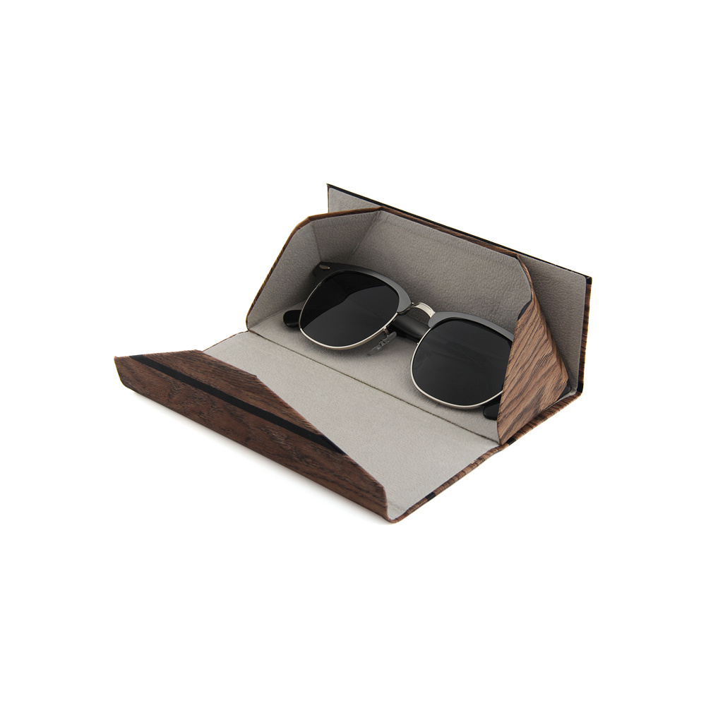 Luxury leather display custom logo eyewear case wooden and pvc box sun eye glasses packing sunglasses case for glasses