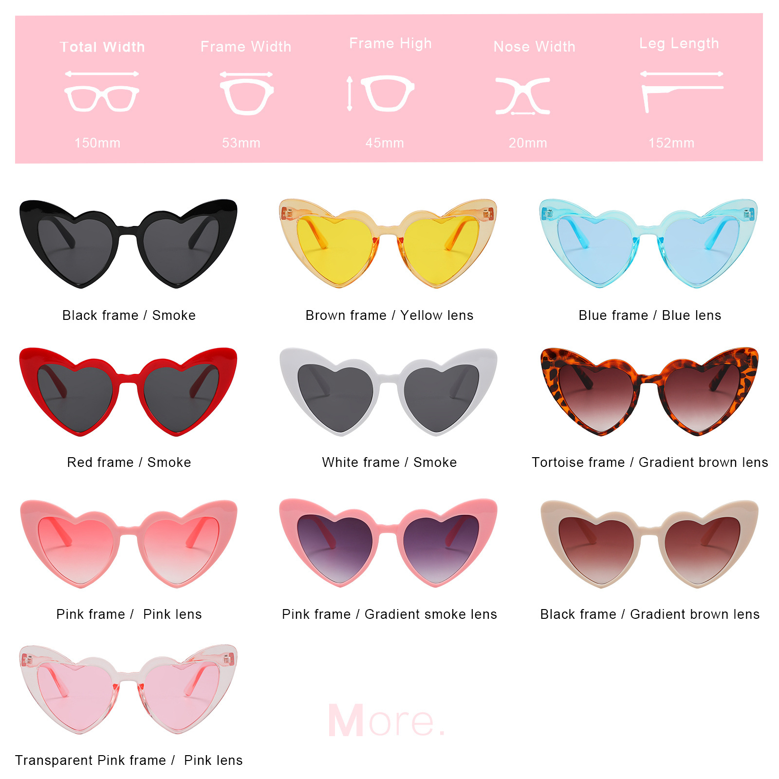 2022 New wholesale sweet love&roses hearts pink sunglasses fashion women love heart glasses shaped sunglasses