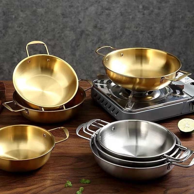 Noodle Pot Stainless Steel Golden Soup Household Gas Induction Cooker Pot Instant Noodle Ramen