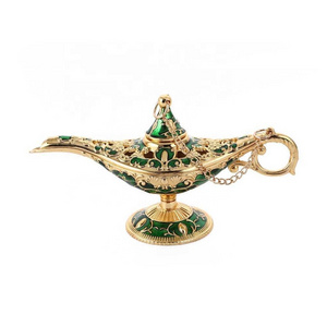 European Retro Crafts Decoration Creative Ornaments Props Wishing Light Model Gift Metal Ancient Magic Lamp