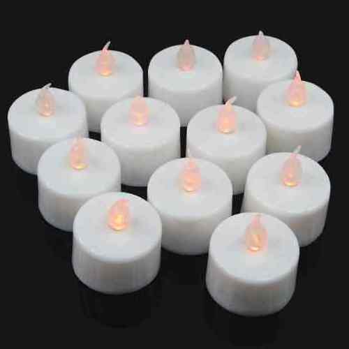 12 pcs LED Flickering Tea Lights Battery Operated Candles for Wedding Party Decoration