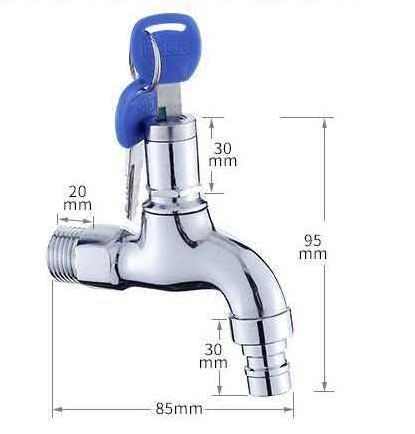 Portable Water Faucet Household Outdoor Faucet With Lock Key Faucet Single Tap Anti-theft for Outdoor Water Saving Tap