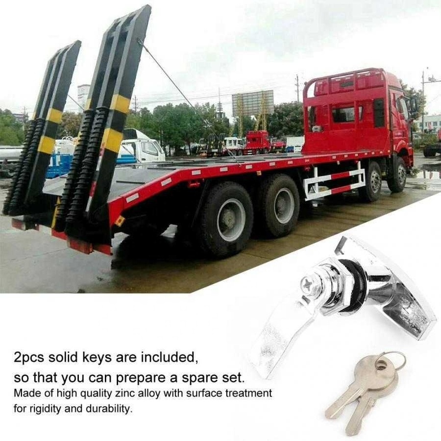 Rear Fixing T Handle Lock Zinc Alloy Tool Box Garage Door T Lock with Keys Industrial Cabinet Lock for Trailer Caravan Canopy