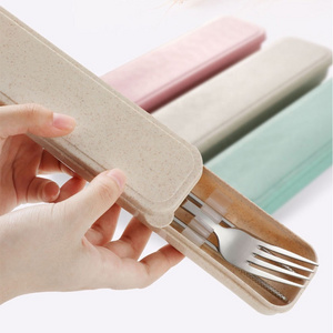 Picnic Outdoor Usage Cute Stationery Box Multifunction Travel Camping Holder Stainless Steel Cutlery Portable Box Case