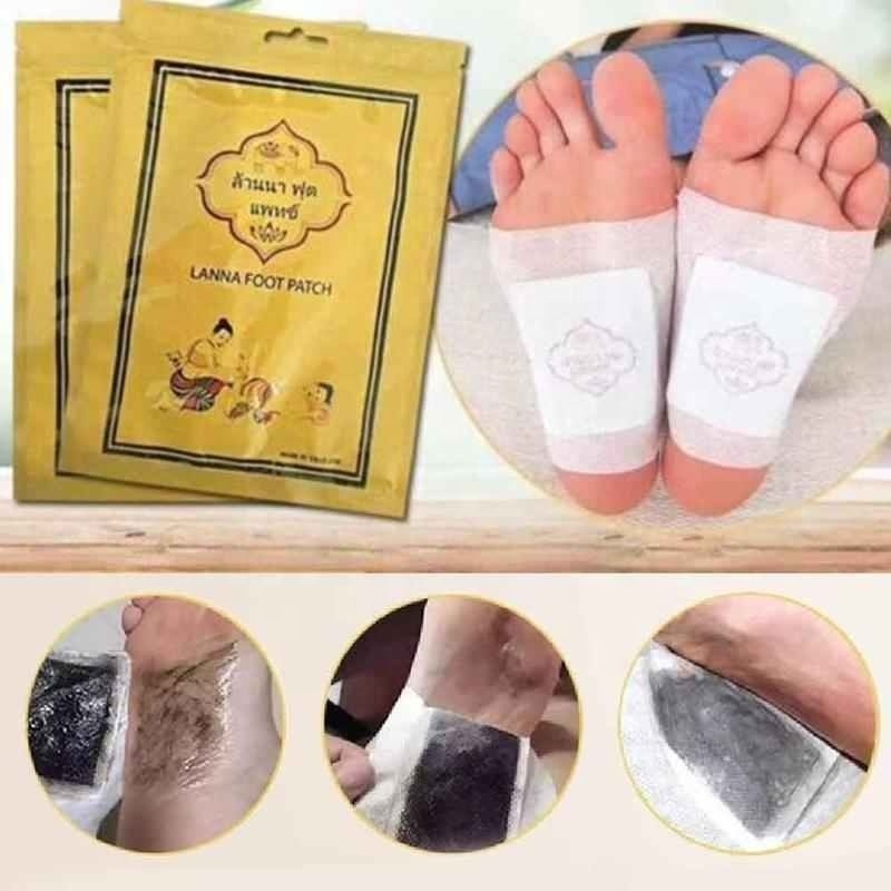 10Pcs/Bag Thailand LANNA Detox Foot Patch Pads Detoxify Toxins Adhesive Keeping Organic Herbal Patches