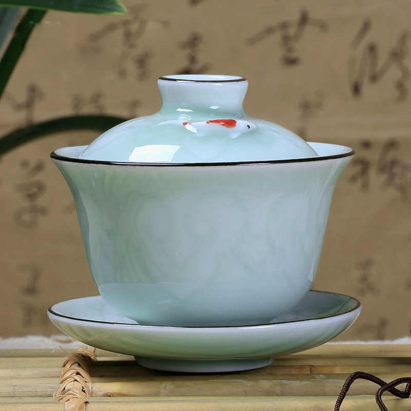 Chinese Dehua Gaiwan Tea kung fu tea set porcelain teacup Easy to travel kettle