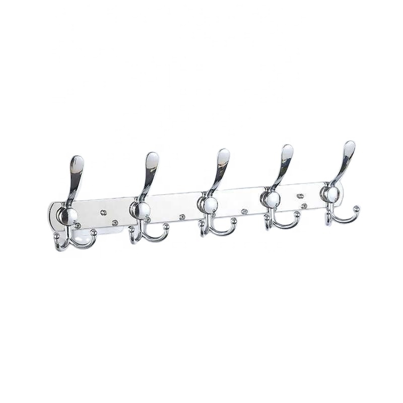 Wall Mount Coat Hooks Metal Robe Rail Rack Towel Hanger Hooks Heavy Duty Stainless Steel Hook Rail