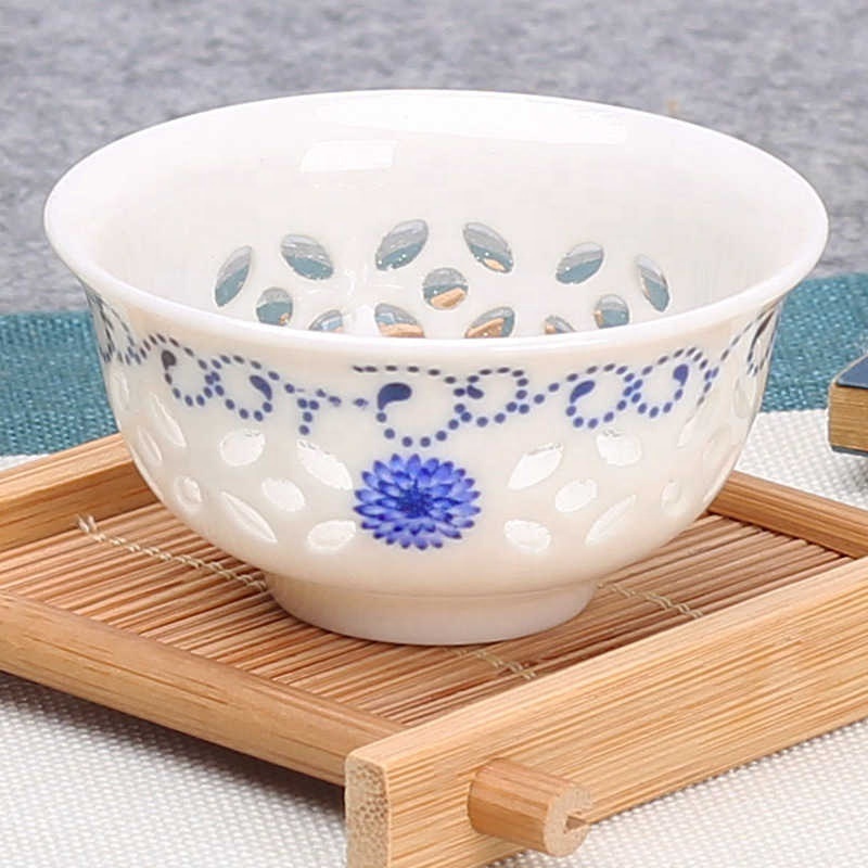 Exquisite blue-and-white ceramic Gaiwan tea set,1 pot 2 cup Unparalleled Gaiwan tea cup porcelain chinese kung fu tea set