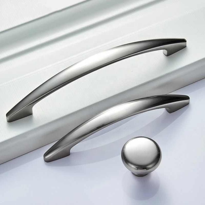 Bright chrome Handles Kitchen Cabinet Handles Solid Drawer Knobs Silver Cupboard Door Wardrobe Pulls Furniture Handle