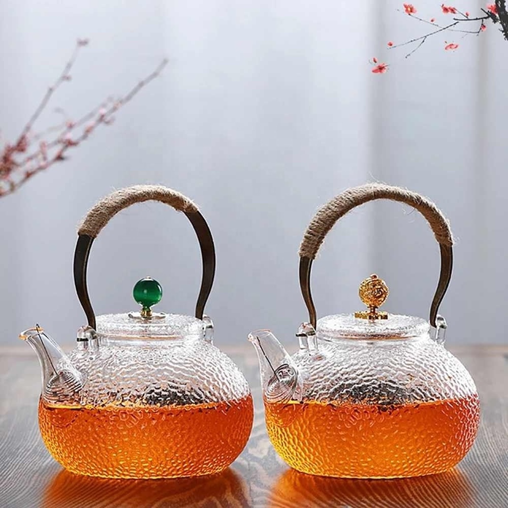 Heat resistant glass Tea Pots 700ml senior Kettle with Metal Handle Can Be Used Electric Ceramic Stove Boiling Flower Tea Pot