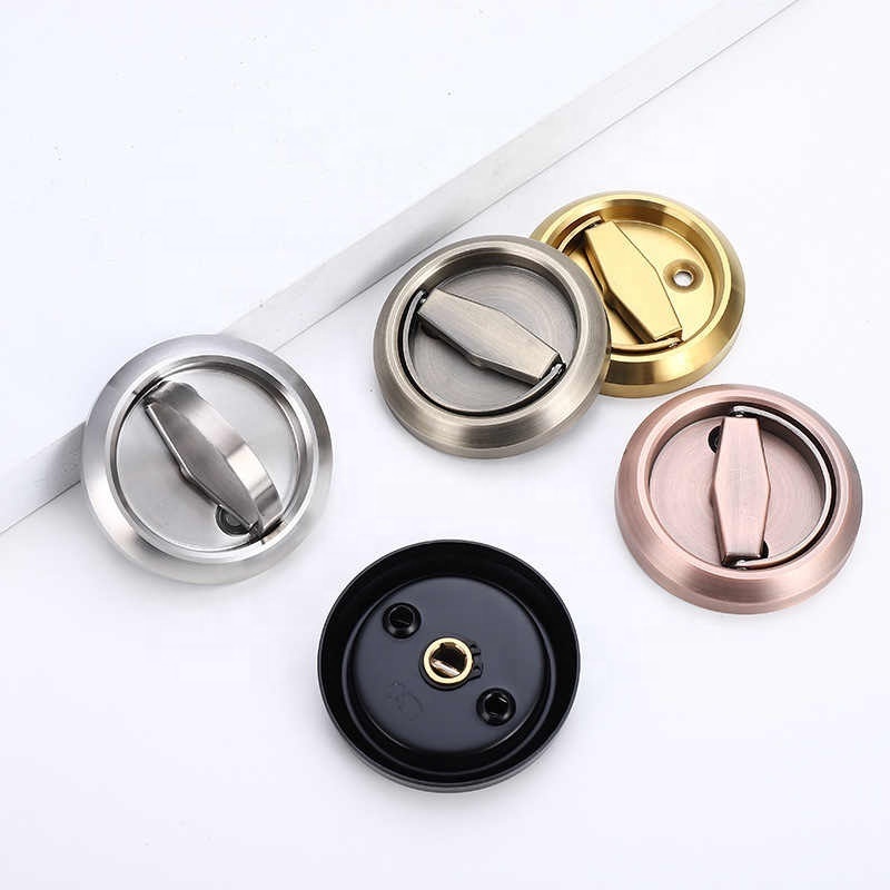 Stainless Steel Hidden Cabinet Knobs and Handles Round Recessed Cupboard Pulls Concealed Door Drawer Furniture Handles