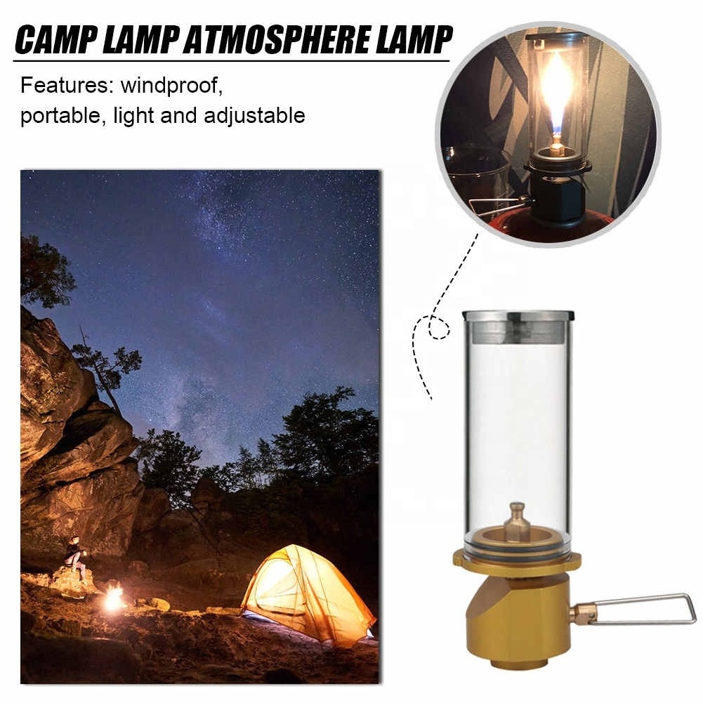 Outdoor Gas Camping Lamp Portable Tent Night Light Gas Snow Candle Lantern for Hiking Picnic Travel Emergencies Equipment