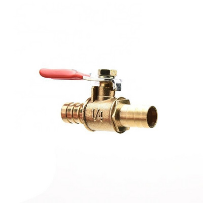 1/4" PEX Brass Ball Valve Full Port Crimp Shut-off Valve for PEX Tube Max. temperature 200F