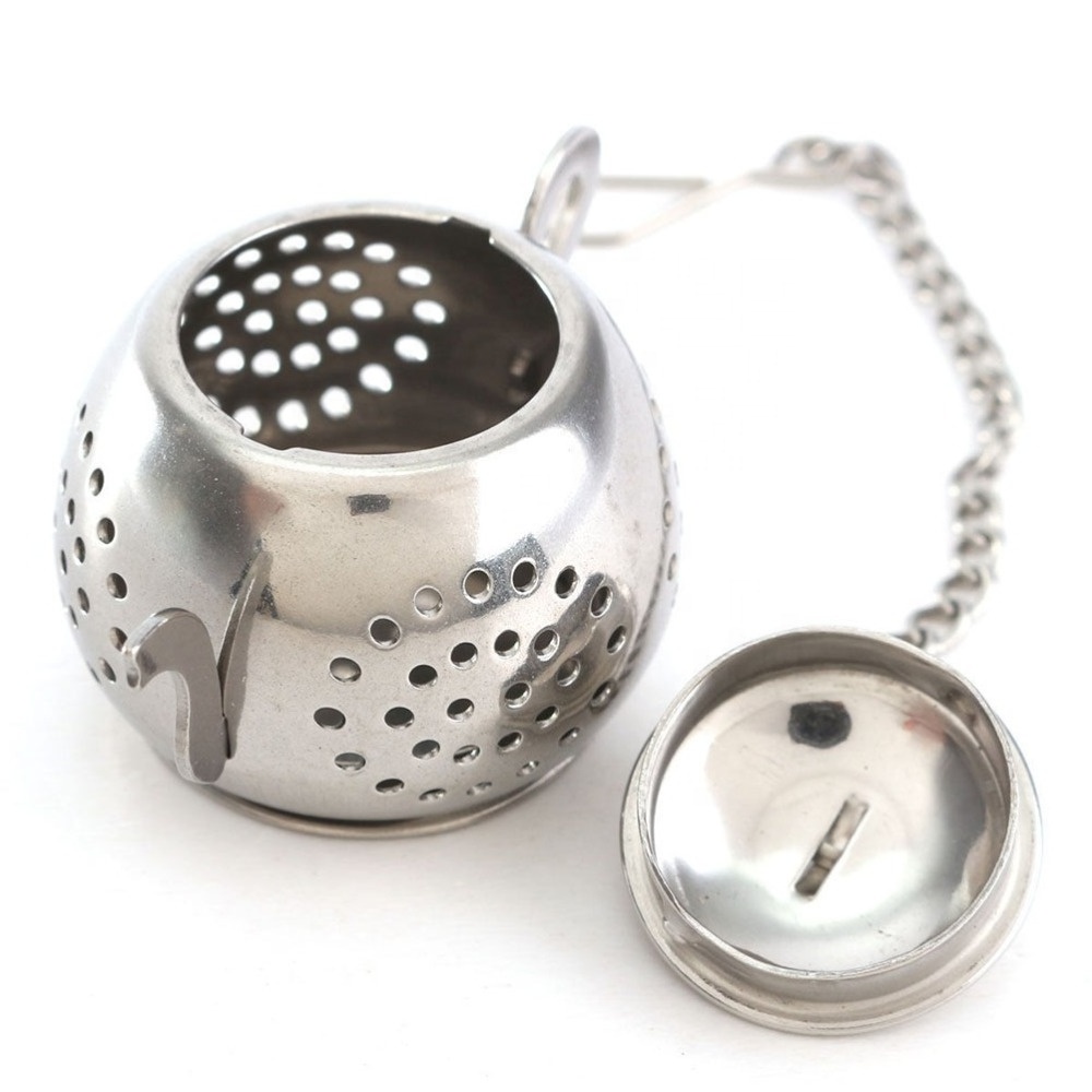 Stainless Steel Loose Teapot Shape Tea Leaf Infuser With Tray Lovely Convenient Spice Drinking Strainer Herbal Filter