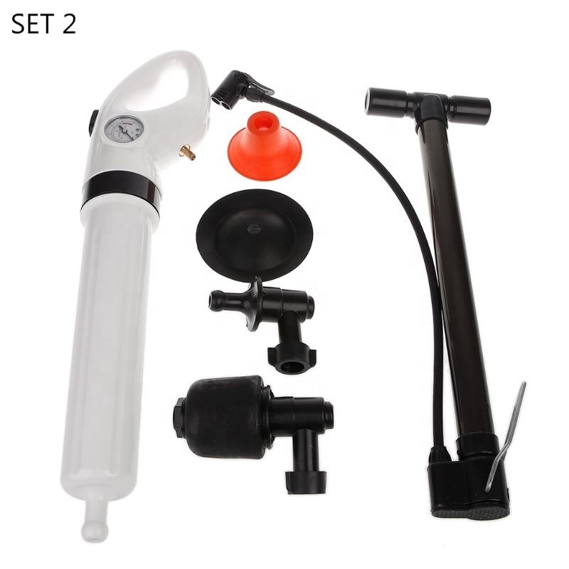 High Pressure Free postage Pump Cleaner Dredge Toilet Plunger Air Drain Blaster Sink Pipe Clogged Remover Bathroom Pipe Bathtub