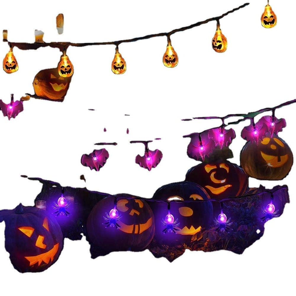 10/20 LED Halloween Pumpkin Spider Bat Skull String Light Lamp Home Garden Party Outdoor Halloween Decoration Lantern Light