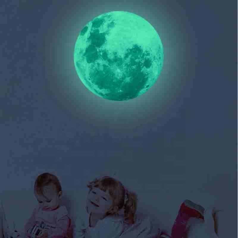 Luminous Moon Earth Wall Stickers DIY 3D Wall Stickers for Kids Room Bedroom low In The Dark Wall Sticker Room Home Decor