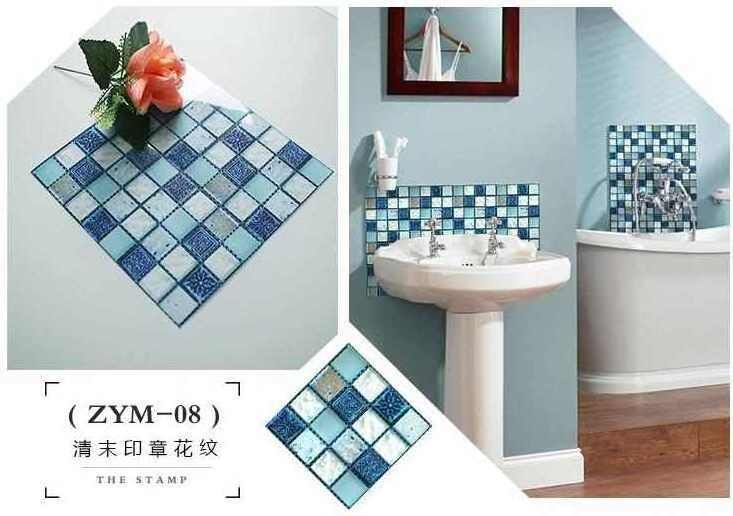 Mosaic Tiles Wall Sticker 2D Printed Covers Self Adhesive Wallpaper for Kitchen Cupboard decor Home Renovation Wall Decals