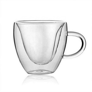 Heart Love Shaped Double Layer Love Heart Shaped Glasstea Mug Milk Lemon Juice Cup