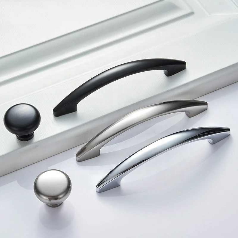 Bright chrome Handles Kitchen Cabinet Handles Solid Drawer Knobs Silver Cupboard Door Wardrobe Pulls Furniture Handle