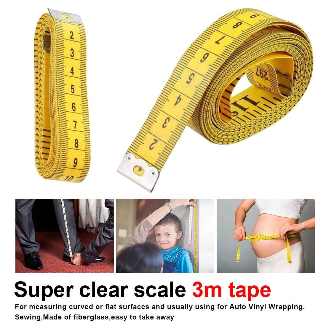 Body Measuring Ruler Sewing Tailor Tape Measure Soft 1.5M/3M Sewing Ruler Meter Sewing Measuring Tape Random Color