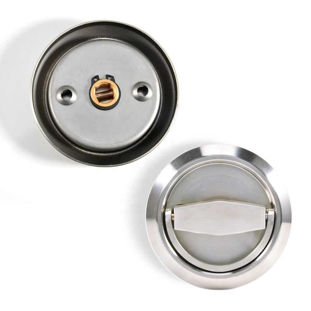 Stainless Steel Hidden Cabinet Knobs and Handles Round Recessed Cupboard Pulls Concealed Door Drawer Furniture Handles