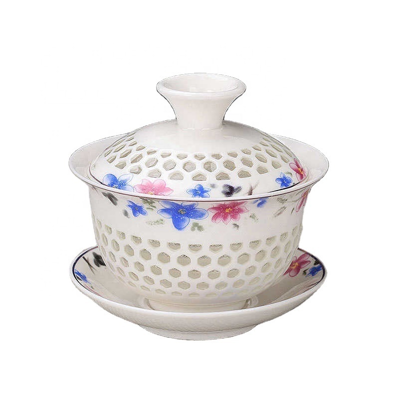 Exquisite blue-and-white ceramic Gaiwan tea set,1 pot 2 cup Unparalleled Gaiwan tea cup porcelain chinese kung fu tea set