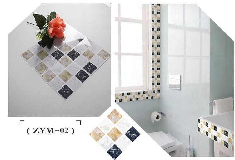 Mosaic Tiles Wall Sticker 2D Printed Covers Self Adhesive Wallpaper for Kitchen Cupboard decor Home Renovation Wall Decals