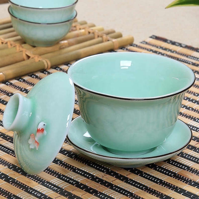 Chinese Dehua Gaiwan Tea kung fu tea set porcelain teacup Easy to travel kettle