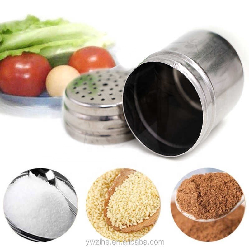 Stainless Steel Spice Jar Dredge Salt Sugar Spice Pepper Shaker Seasoning Can Rotating Cover Multi-purpose Kitchen Tool 7A1962