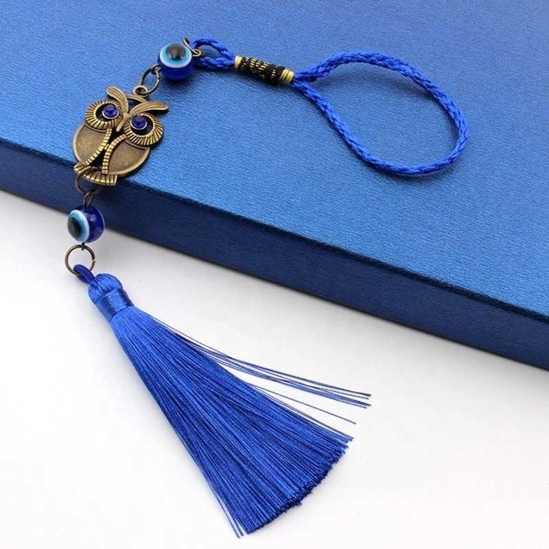 Turkish Blue Evil Eye Amulets Wall Hanging Pendant Home Decor Owl Ornament Decor G2AB