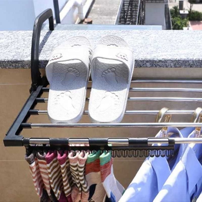 Multi-function Balcony Folding Shoes Towel Drying Rack Laundry Underwear Storage Holder Home Accessories Wall Shelf Organizer