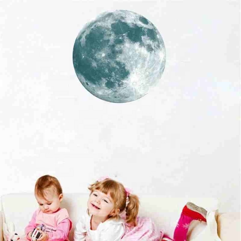 Luminous Moon Earth Wall Stickers DIY 3D Wall Stickers for Kids Room Bedroom low In The Dark Wall Sticker Room Home Decor