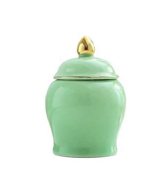 Tea Canister Vintage Vases Kitchen Storage Jar Chinoiserie Pumpkin Chic Ceramic