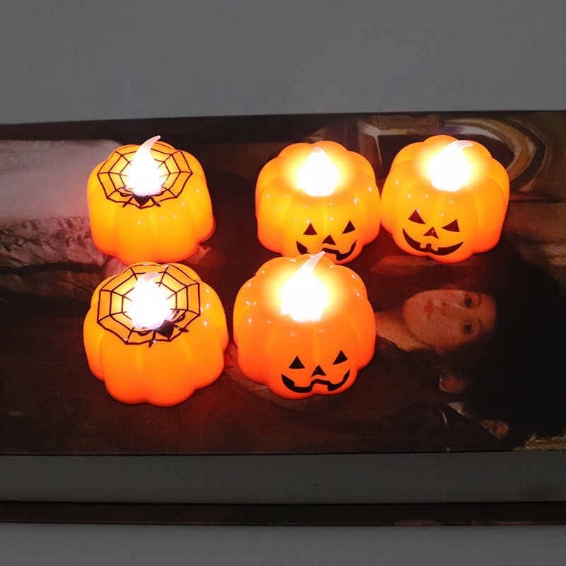 2019 New Pumpkin Candle Lights Halloween Decoration Lights Warm White Halloween Home Decoration Accessories