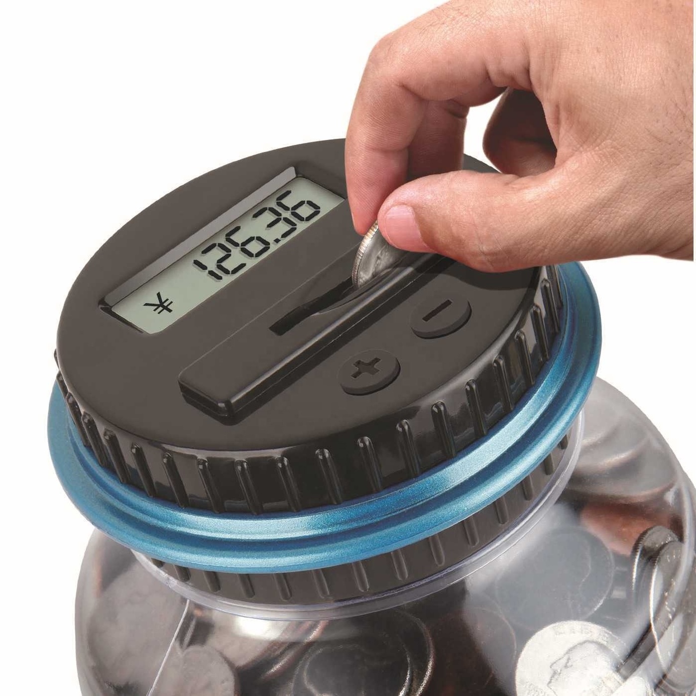 Hot Sale 1.8L Electronic counting coin saving pot digital currency money piggy bank Jar support USD EURO GBP and OEM