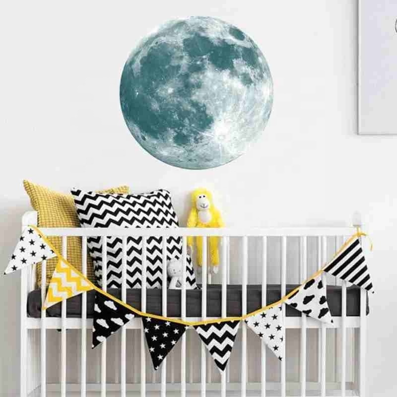 Luminous Moon Earth Wall Stickers DIY 3D Wall Stickers for Kids Room Bedroom low In The Dark Wall Sticker Room Home Decor