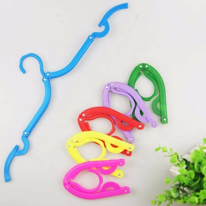 Portable Travel Cloth Hanger Non-Slip Plastic Foldable Rack Drying Clothespin Trouser Coat Towel Socks Storage Closet Organizer