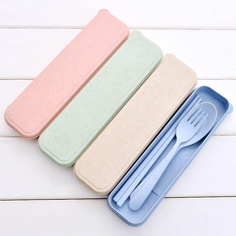 Picnic Outdoor Usage Cute Stationery Box Multifunction Travel Camping Holder Stainless Steel Cutlery Portable Box Case