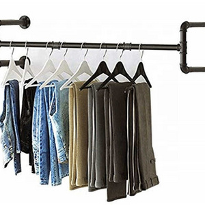 Industrial Style Metal Wall Hanging Clothes Rack Clothes Shop Iron Clothes Rack Clothing Props Used Water Pipe Display Rack