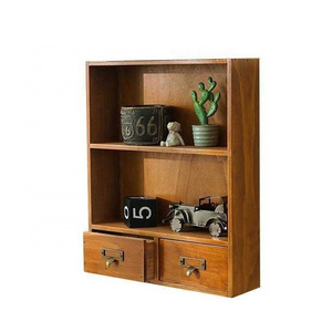 Wooden drawer type desktop debris small object storage box storage cabinet wooden solid wood tea set storage