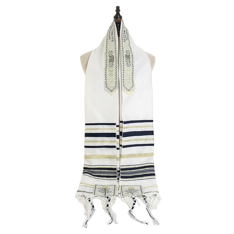 Custom Unisex Kosher Israel  Prayer towel Muslim Jewish Talit Polyester Large Prayer Shawl With Bag