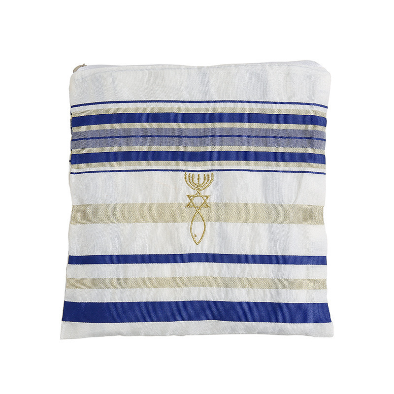 Custom Unisex Kosher Israel  Prayer towel Muslim Jewish Talit Polyester Large Prayer Shawl With Bag