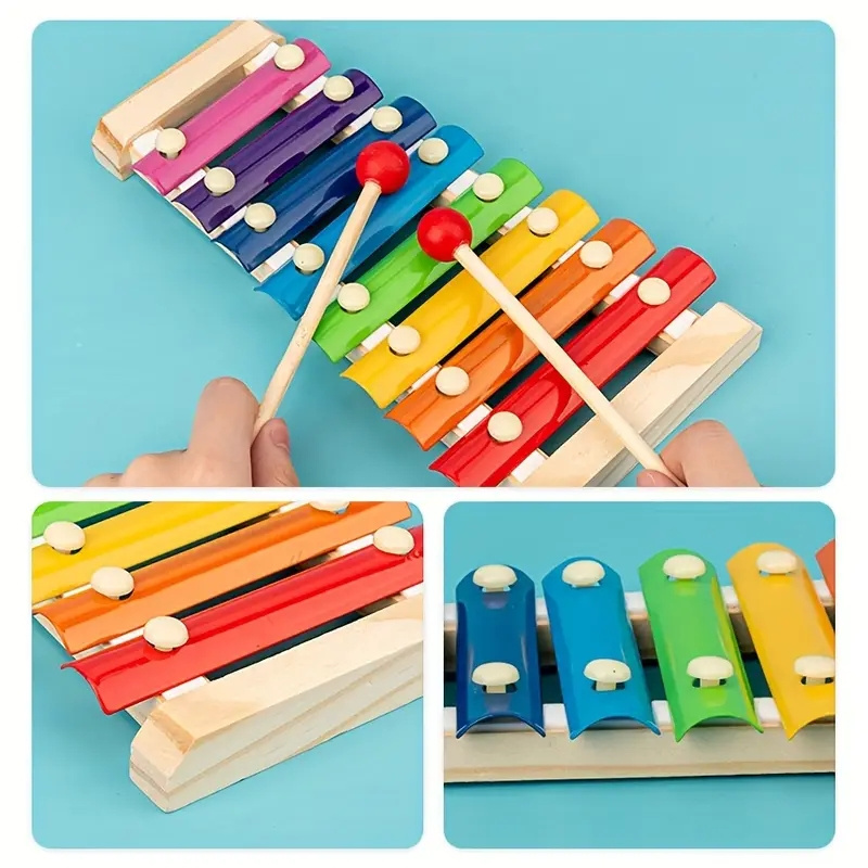 5 in 1 Montessori Wooden Toys Early Childhood Education Toys  Musical Instruments Multi-functional Preschool Teaching Supplies