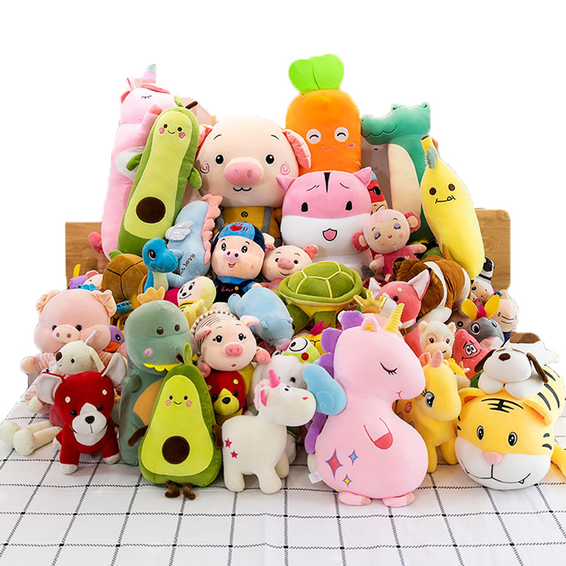 Wholesale Custom  Multi Size Soft Cute Plush Toy Doll Stuffed Plush Animal Toys For Wedding Vending Claw Machine