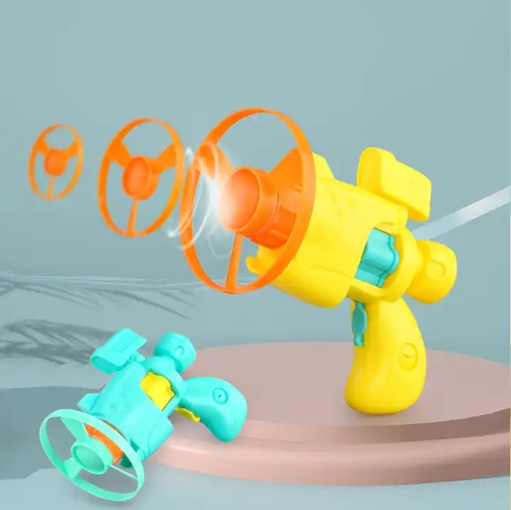 Flying Gun With Light Flying Sky Flash Bamboo Dragonfly Other Toys Mini Kid's Outdoor Shooter Toy Guns