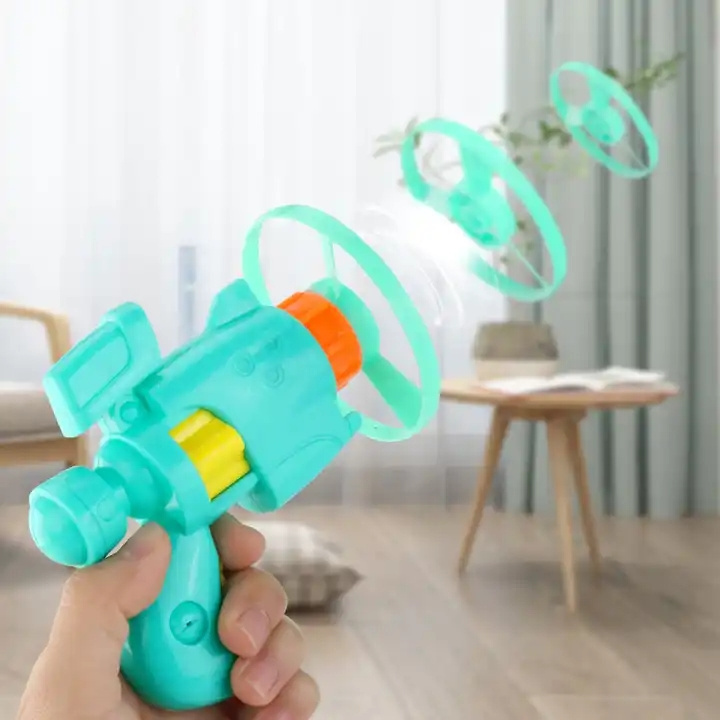 Flying Gun With Light Flying Sky Flash Bamboo Dragonfly Other Toys Mini Kid's Outdoor Shooter Toy Guns