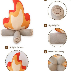 2024 Hot 30cm/45cm Special Simulation Bonfire Plush Toy Stuffed Cartoon Fire Doll Living Room Floor Pillow Cushion Decor Gift