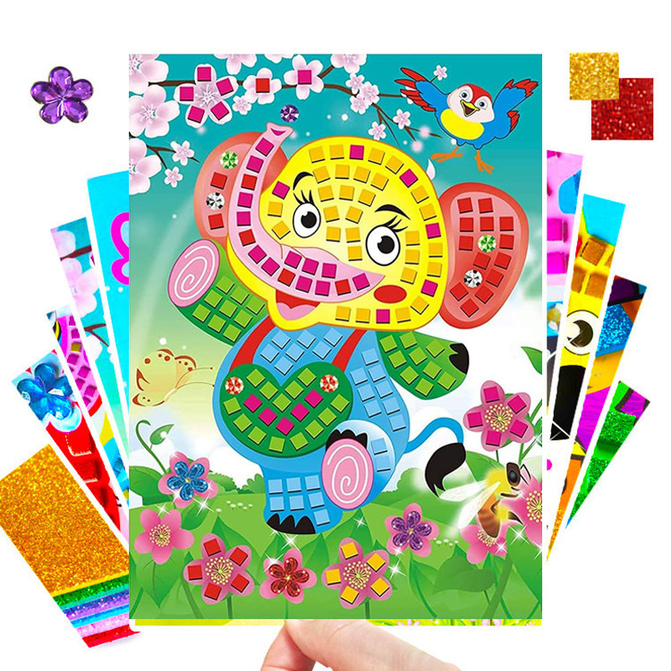 Sparkle Sticky Mosaics DIY Handmade Mosaic Stickers Art Kits For Kids